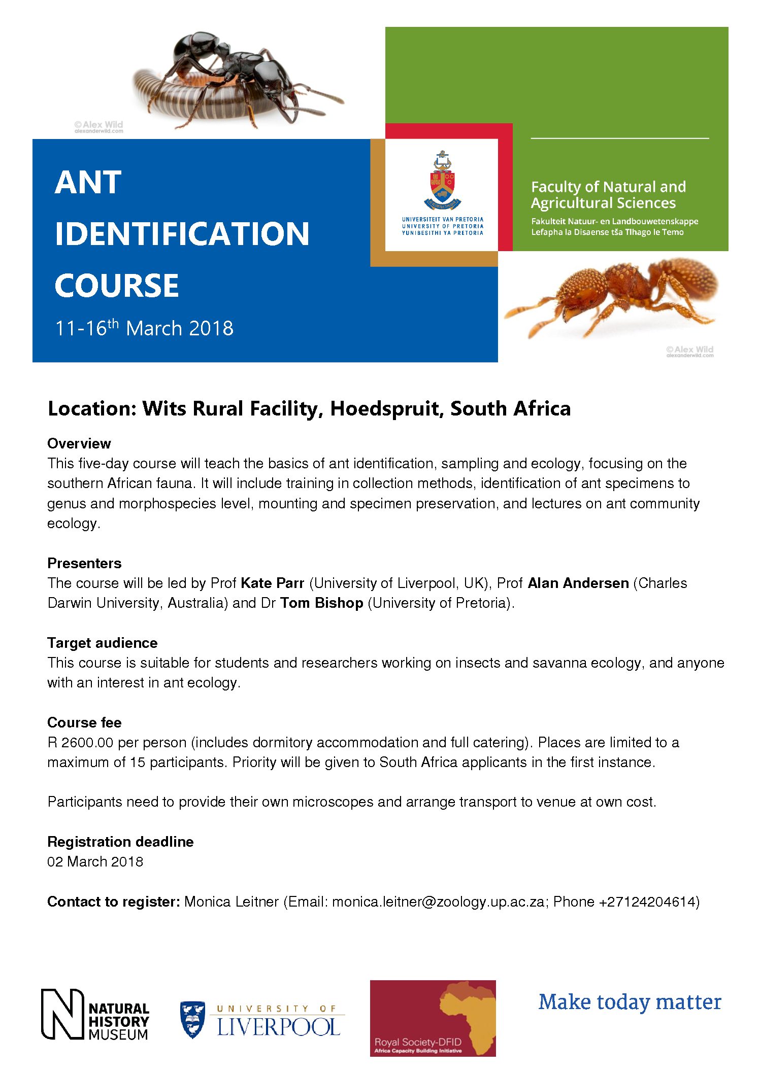 2018 Ant ID course advert